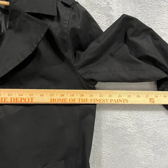 Banana Republic Trench Coat Jacket Men's Medium Black Rain Coat Career Preppy‎